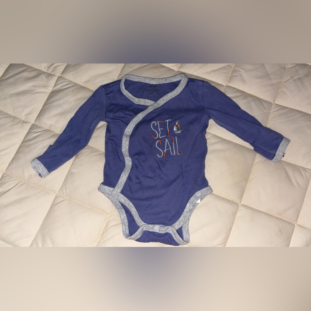Set Sail baby kimono style onesie